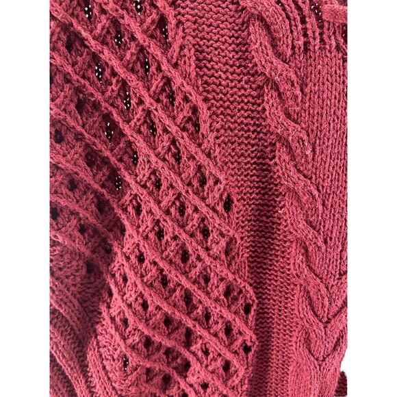 Maurices Burgundy Red Strappy Chunky Knit Sweater Women's Size Small - Picture 5 of 6